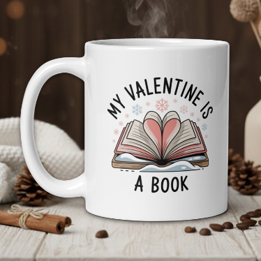 Valentine book lover mug