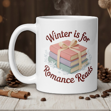 Winter is for romance reads pastel mug