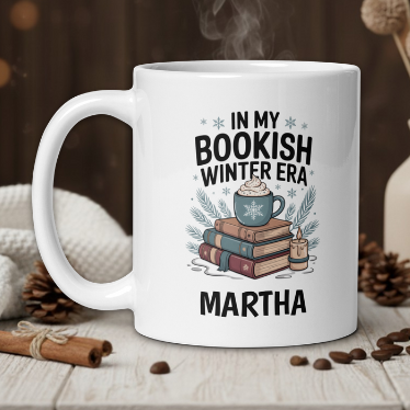"In my bookish winter Era" Personalized Mug