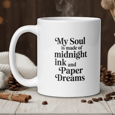 'My Soul is Made of Midnight Ink and Paper Dreams' Design 2