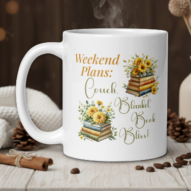 Weekend Plans: couch, blanket, book, bliss