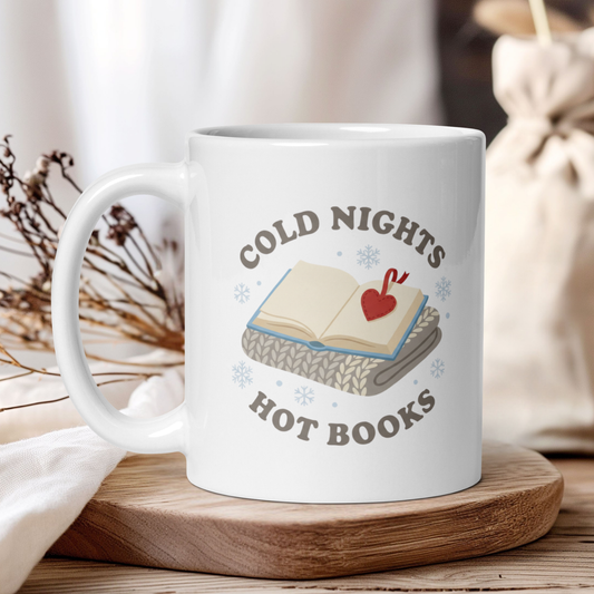 Cold nights with books mug