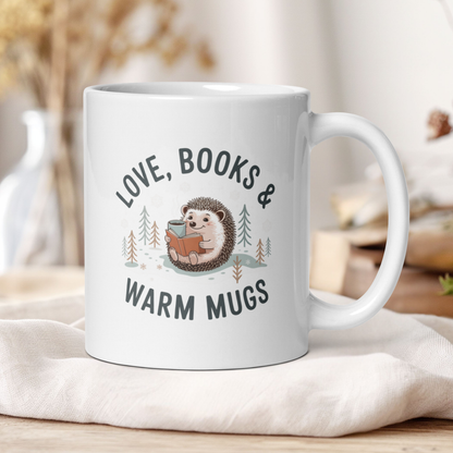 Love, books & warm mugs mug