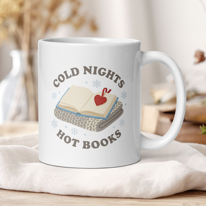 Cold nights with books mug