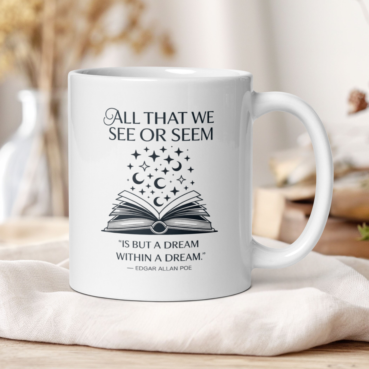 Edgar Allan Poe Quote Mug dark magic