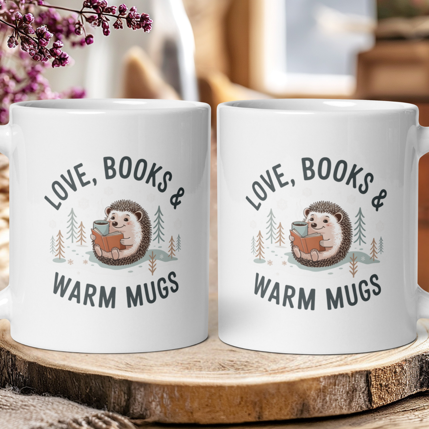 Love, books & warm mugs mug