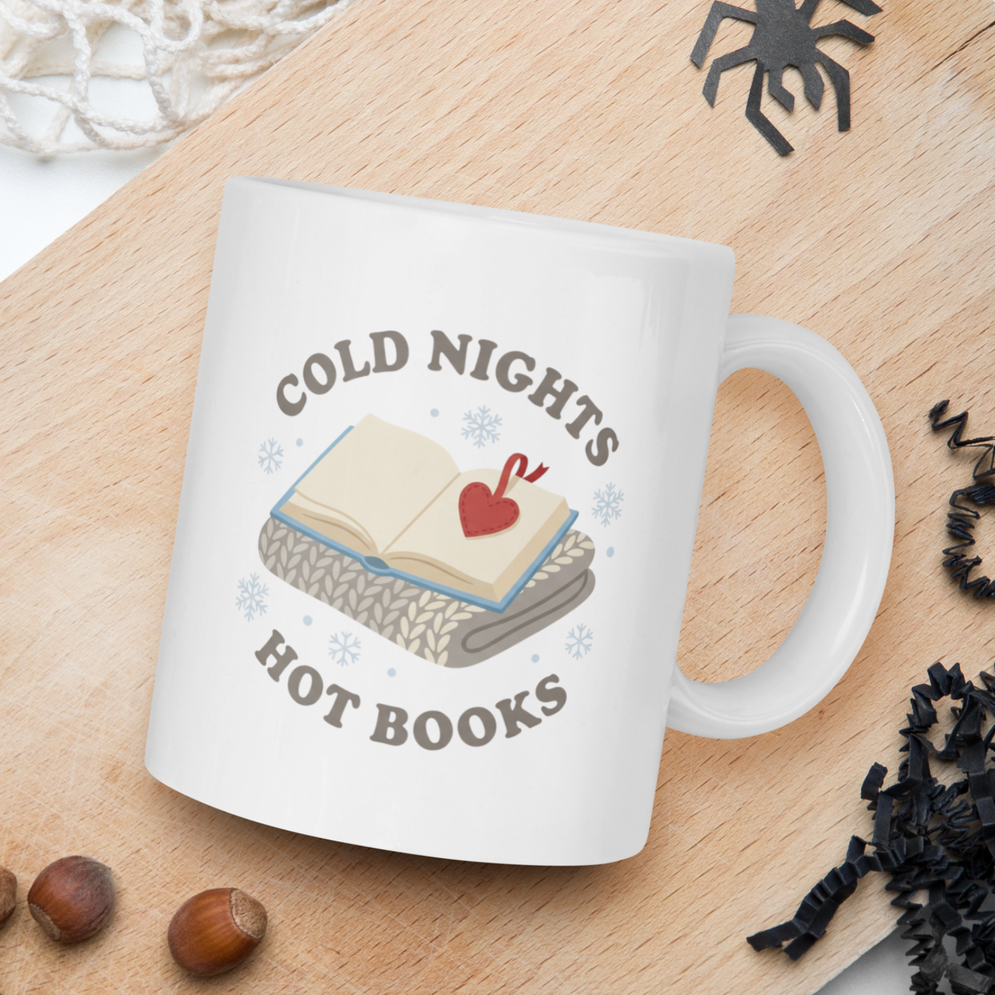 Cold nights with books mug