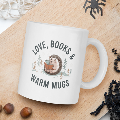 Love, books & warm mugs mug