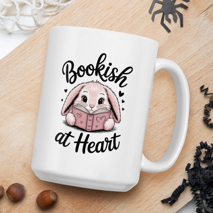 Bookish at heart bunny mug